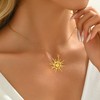 Havopso 18K Gold Plated Twist Pendant Necklace Satellite Chain Sun