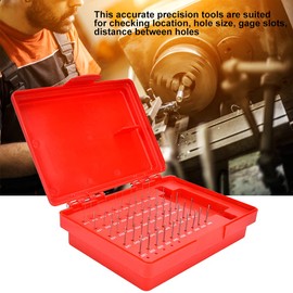 LEEZAD 50Pcs M0 0.011 to 0.060 Inch Steel Plug Pin Gage Set, Pin Gage Set, Industrial Tools for Checking Location, Hole Size, Gage Slots, Distance Between Holes