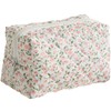 ZEPIQOR Floral Quilted Large Capacity Soft Cotton Cosmetic Bag for