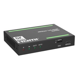 DAIAD HDMI Splitter 8K@60Hz 4K@120Hz VRR Splitter HDCP Release HDR Simultaneous Output HDMI 2.1 HDCP2.3 48Gbps (1 In, 2 Output)