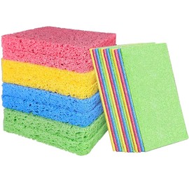 12 PCS Pop up Eco Sponges Compostable Non Scratch Washing Up Sponge Reusable Absorbent Kitchen Seep Sponges for Kitchen Bathroom Dish Cleaning Sponge