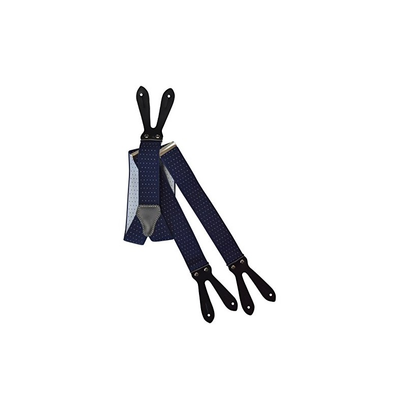 Olata Braces with Buttonhole, Genuine Leather Strap and Pattern -
