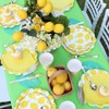 MaitianGuyou Lemon Birthday Party Supplies Tableware Set,Disposable Dinnerware Decoration Supplies