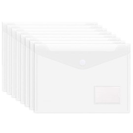 Plastic Envelopes Wallets, 8 Pcs A4 Clear Document Folder, for School Home Work Office Organization