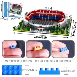 CAXIMSY Barcelona Style Soccer Stadium Building Blocks Sets Toys Football Architecture Model Kits Gifts for Adults Kids Boys 3500+Pieces