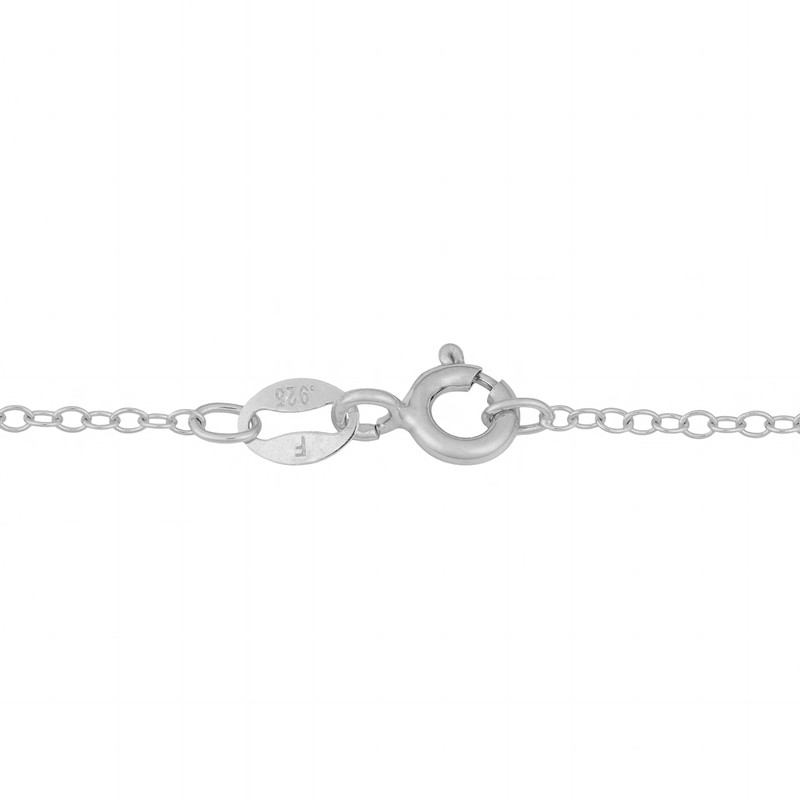 Sterling Silver Diamond Accent Cluster On Middle Cross Pendant Necklace