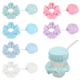 Zasjon Pack of 6 KO Drop Protection Bracelets, Scrunchie Hair Band, Drink Cover, Hair Band for Drinks Cover, Anti-Spike Drink Lid, Hair Scrunchie for Beach, Bar, Parties, Drinks and Evenings