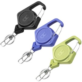 Booms Fishing Zinger Retractor 3pack: Fly Fishing Retractor with 27.5" Retractable Lanyard - 4oz Retractable Keychain for Key Nippers Scissors Forceps, Fly Tying Equipment, XW80 Assorted Colors