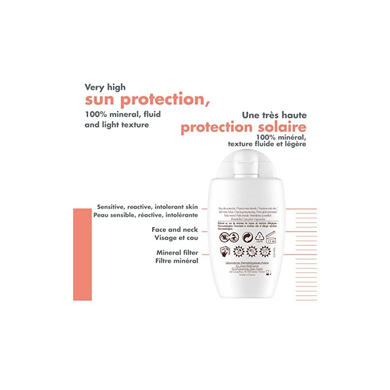 Fluido Mineral, Piel Sensible/Reactiva/Intolerante, Fps 50+, 40Ml