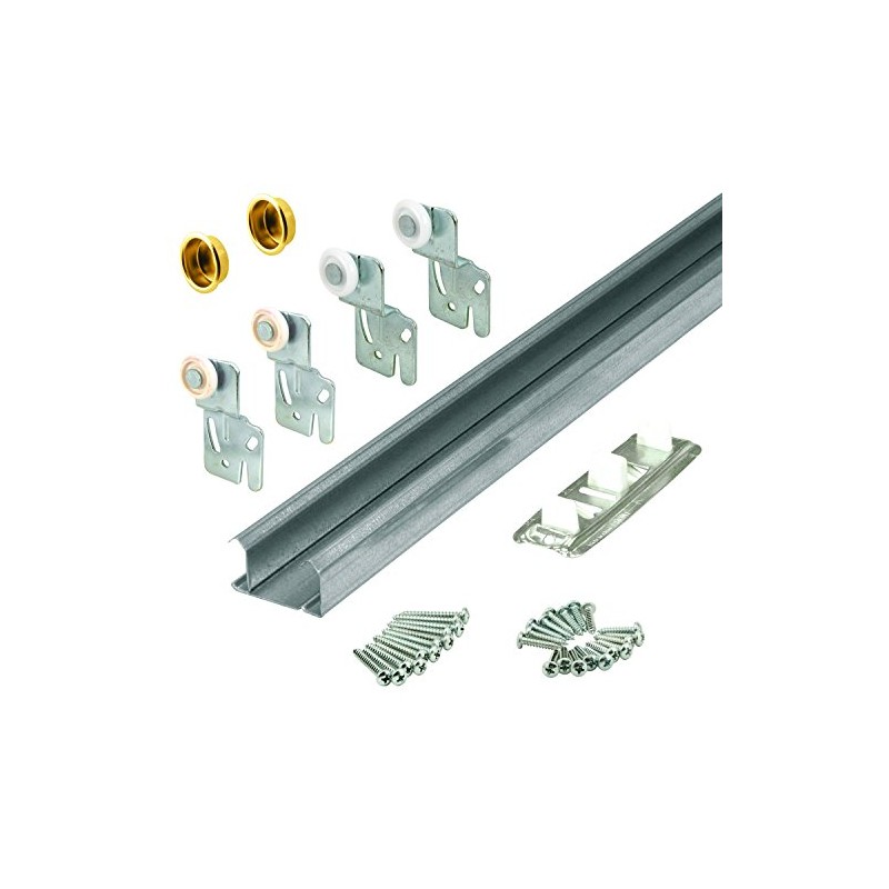 Prime-Line 161791 By-Pass Closet Track Kit, 48 In., 2-Door Hardware,