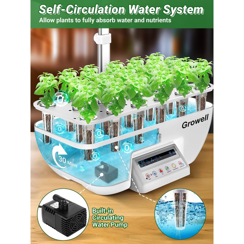 Hydroponics Growing System Kit, 17 Pods Herb Garden with 102
