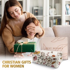 Christian Birthday Gifts for Women, Baptism Gifts for Girls, Christian Blanket with Flower & Bible Verse, Inspirational Catholic Spiritual Presents for Best Friend, Sister, Mum, Daughter, 60'' X 50''
