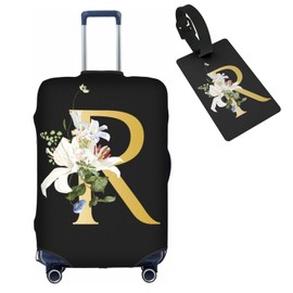 Tuizumy Decorative R Suitcase Protectors Elastic Washable Luggage Covers With Concealed Zippers For 18-32 Inch Luggage (Size M: Fits 22-24 Inch)