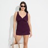 Lands' End Women's SlenderSuit Wrap Tankini Top 12 Dark Wine