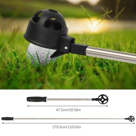 EMNIMQ Golf Ball Retriever,20cm Retractable Telescopic Scoop Saver,Stainless Steel Golf Ball Collector,Stainless Telescopic Golf Ball Retriever for Water with Golf Ball Grabber for Putter,Gifts