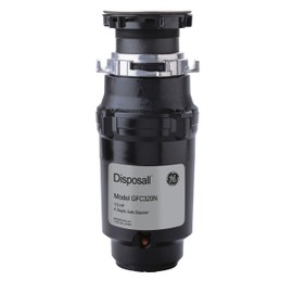 GE Disposall Continuous Feed 1/3 Horsepower Motor Garbage Disposer, Good for Grinding: Cooked Pasta & Fruit Peels, Easy Install Kit, Non-Corded, Recommended for 1-2 Person Homes, GFC320N