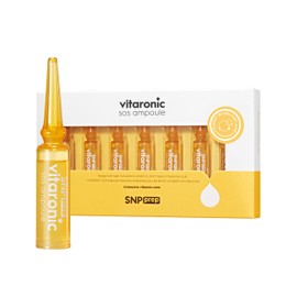 SNP Prep Vitaronic SOS Ampoule – Korean 7-Day Vitamin C Serum with Panthenol, and Hyaluronic Acid for Radiant Glow, Skin Vitality, and Dewy Hydration Care, 1.5ml x 7ea