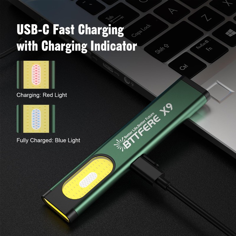 Bttfere 2 Pack Pocket Flashlight EDC Clip Light with Magnetic