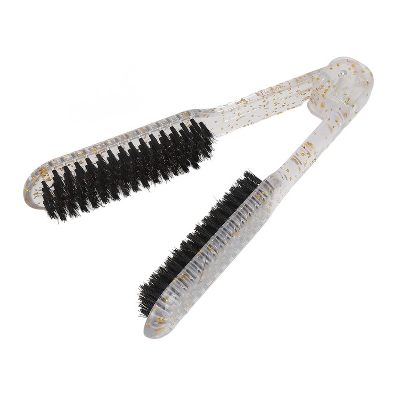 Double Sided Brush Clamp Ergonomic Handle Anti Static Nylon Hair