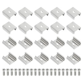 PATIKIL LED Strip Clips, 120pcs Stainless Steel Mounting Brackets Fixing Clip Clamp Support Holder with Screws for 18mm to 19mm LED Strip Lighting Cable