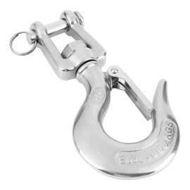 Swivel Lifting Hook, 650kg/1000kg 304 Stainless Steel Swivel Lifting Hook with Safety Latch Eye Swivel Lifting Hoisting Chain Hooks Rigging Accessory(1000kg)