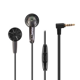 FAAEAL Iris Ancestor - Auriculares intraurales con cable de 3,5 mm, auriculares sin micrófono HD, sonido equilibrado de 32 ohm, cabeza plana para smartphones (con micrófono, gris)