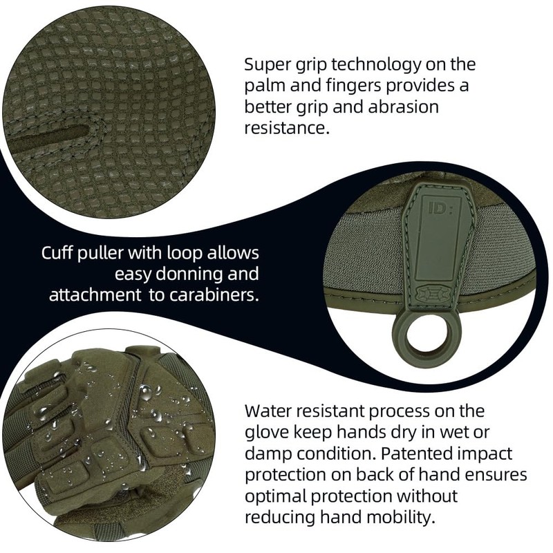 Seibertron S.O.L.A.G-HI 2.0 Half Index Finger Tactical Gloves - Touchscreen