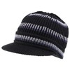 Armycrew Rasta Cotton Rib Knitted Beanie Visor - Black Grey