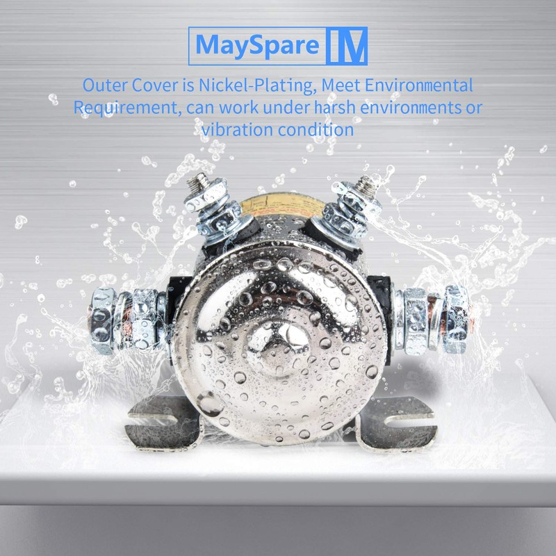 Max 300A Heavy Duty Solenoid Relay Nickel-Plating for Golf Carts,Winch,