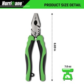 HURRICANE 6" Stripped Screw Extractor Pliers, Pro Linesman Pliers with Non-Slip Jaws, Remove Damaged/Rusted Screws Fast, with Wire Cutter, Crimper & Stripper