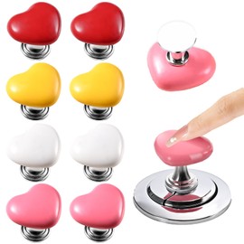8 Pcs Heart Toilet Button Pusher Love Shaped Toilet Tank Button Toilet Flush Button Pusher Water Tank Push Press Flush Buttons for Women Long Nail or Home Bathroom Decor