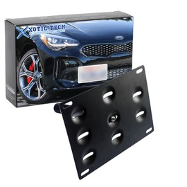 Xotic Tech Tow Hook License Plate Screw On Mount Bracket Compatible with Kia Stinger 2018-up (Black)