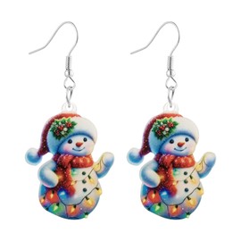 SELOVO Earrings for Christmas Day Snowman Dangle Earrings Drop Earrings White Red