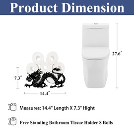 Funny Dragon Toilet Tissue Holder,Animal Paper Holders,Decorative Metal Papers Holder,Funny Toilet Animal Storage for Bathrooms,Bathroom Paper Organizer for Extra 8 Rolls Free Standing Art Decor