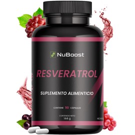 Nuboost - Resveratrol - Resveratrol 1000 Mg Puro - Antioxidantes, 90 Cápsulas Vitamina C - Acaí - Pimienta Negra Hecho en USA