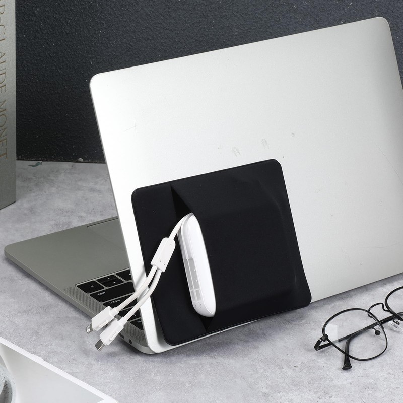 Aeaocvo Mouse Holder Sleeve, Adhesive Mouse Pocket for Laptop, 5.7x4.7in