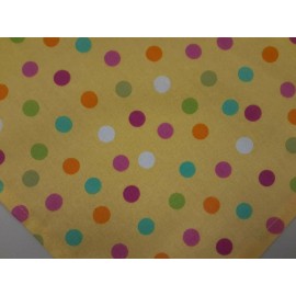 Buster Brown Dog Bandanas Dog Bandana, Tie On, Yellow, Multi-colored, Polka Dots, Summer, XS, M - xS