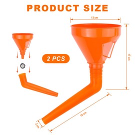 Bangbobi Filling Funnel, Pack of 2, Large Funnel with Strainer, Petrol Oil Funnel, Flexible & Leak-Proof, Universal Funnel for Car, Workshop, Household