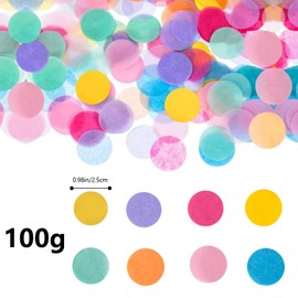 AMSGANK 8000 Stück Konfetti Bunt, 2.5cm Groß Konfetti Runde Mehrfarbig Streudeko Tischdeko Papier Confetti für Geburtstag Hochzeit Party Weihnachten Dekoration (100g)