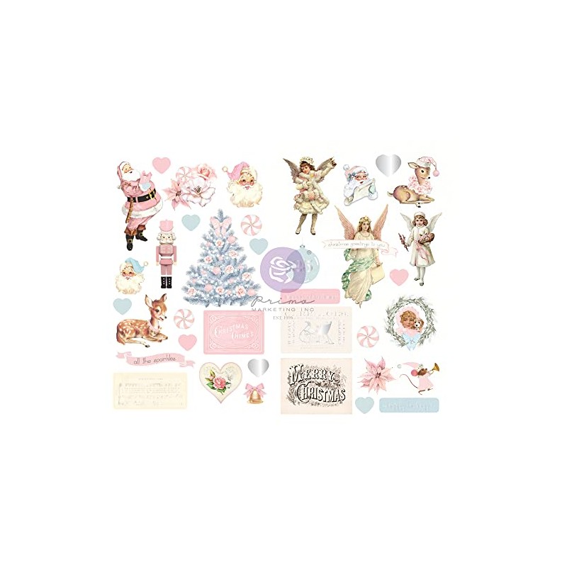 Frank Garcia Christmas Sparkle Chipboard Stickers 37/Pkg-Shapes W/Foil Accents -997755