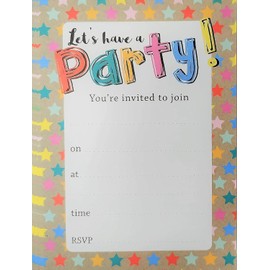 YLAB - 40 Party Invitations & Envelopes - Let's Have a PARTY! Birthday, Engagment