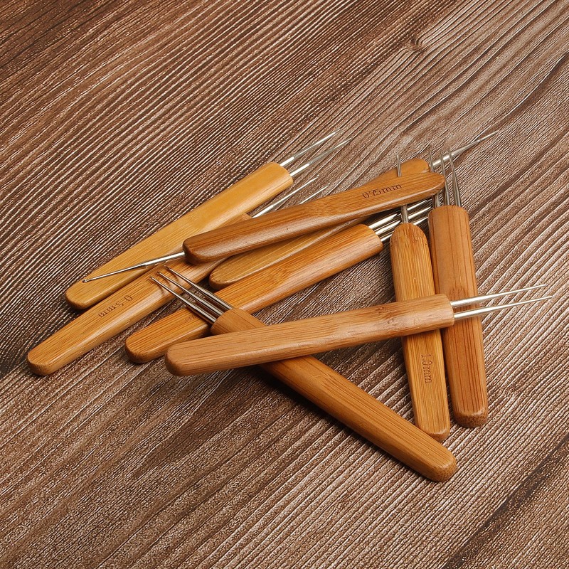 9 pieces dreadlock crochet hook for hair, 0.5/0.75/1 mm crochet