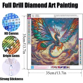 Ekuxom Dragon Diamond Art Kits for Adults, 5D Diamond Painting Kits for Beginners, DIY Round Full Drill Diamond Gem Art Kits for Crafts Home Wall Decor Gift 14x14 inch