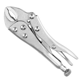 Locking Pliers Mole Grips Heavy Duty Adjustable C Type Curved Jaw Self Lock Pliers for Electrical Pipeline Automobile Maintenance Black red (10" 250mm)