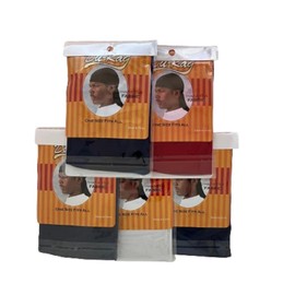 Du-Rag 5 Pcs Silky Durag for Men, Durags Pack with Long Tail and Wide Straps, Strech, One Size Fits All, Includes 5 colors (95% polyester 5% spandex)