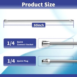 120 Inch(10ft) Pressure Washer Extension Wand, Stainless Steel Pressure Washer Wand Extender with 1/4" Ouick Connect Power Washer Lance, 2 Pack 60" Each Wand(4000 PSI)