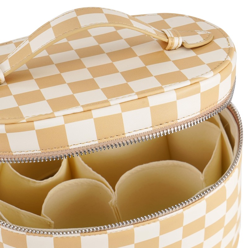 UUYUUY - Estuche de maquillaje para cambiador, blanco, beige (Beige