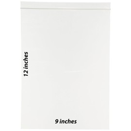 BNY Corner 2 Mil 9x12 Clear Plastic Zip Lock Bags, 9" x 12" Reloc Bag - 100 Counts