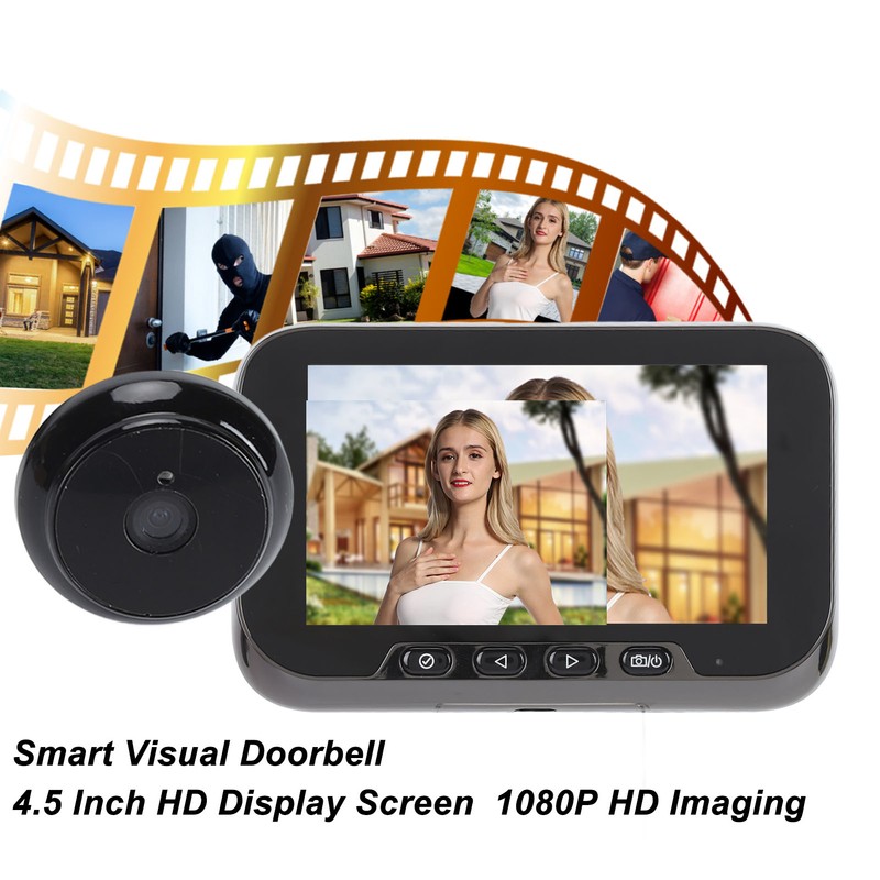 Visual Doorbell Camera with 4.5 Inch Screen Motion Detection 1080P