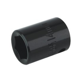 Sealey IS3814 Impact Socket, 3/8" Square Drive, 14mm , Black